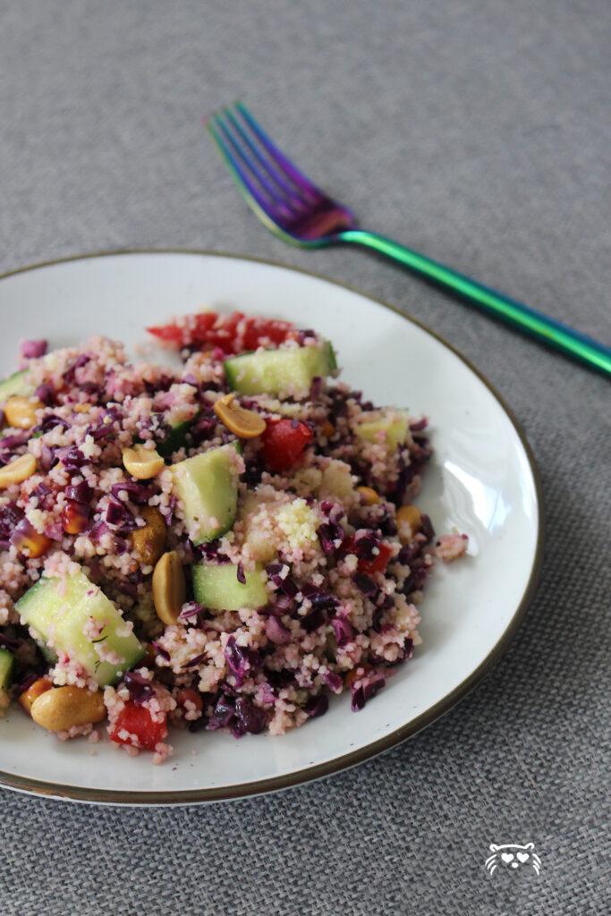 Couscous salade met rode kool - Koken in Quarantaine